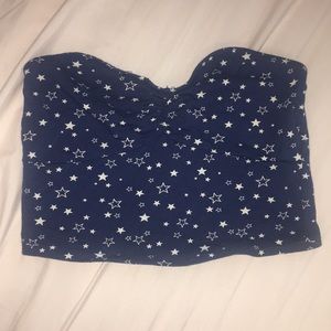 Navy Patterned Tube Top